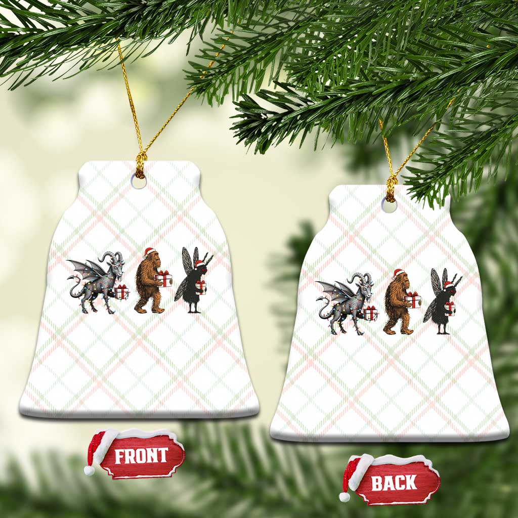 Xmas Cryptid Gift Ceramic Ornament Bigfoot Jersey Devil Mothman Santa - Wonder Print Shop