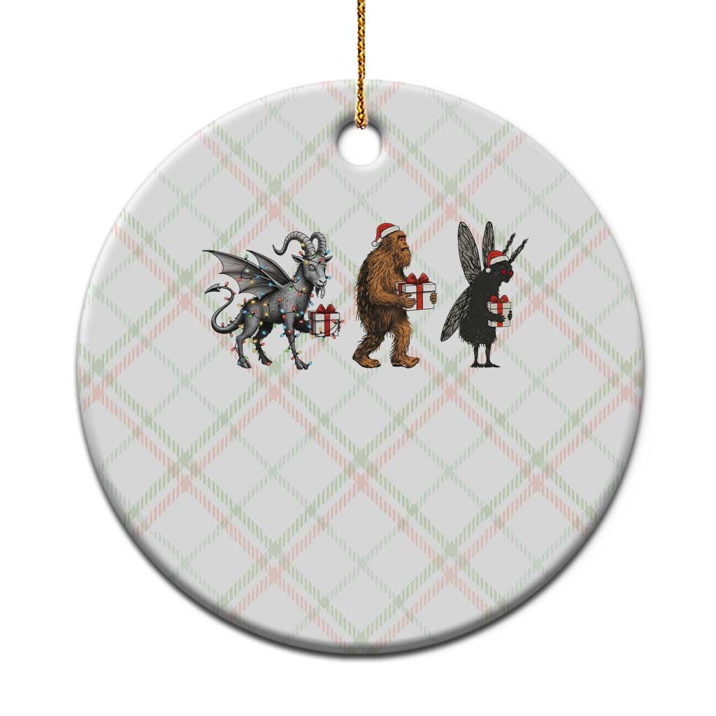 Xmas Cryptid Gift Ceramic Ornament Bigfoot Jersey Devil Mothman Santa - Wonder Print Shop
