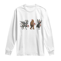 Christmas Cryptid Gift Long Sleeve Shirt Bigfoot Jersey Devil Mothman Santa - Wonder Print Shop