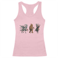 Christmas Cryptid Gift Racerback Tank Top Bigfoot Jersey Devil Mothman Santa - Wonder Print Shop