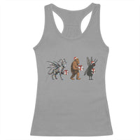 Christmas Cryptid Gift Racerback Tank Top Bigfoot Jersey Devil Mothman Santa - Wonder Print Shop