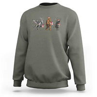 Christmas Cryptid Gift Sweatshirt Bigfoot Jersey Devil Mothman Santa - Wonder Print Shop