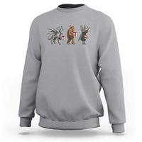 Christmas Cryptid Gift Sweatshirt Bigfoot Jersey Devil Mothman Santa - Wonder Print Shop