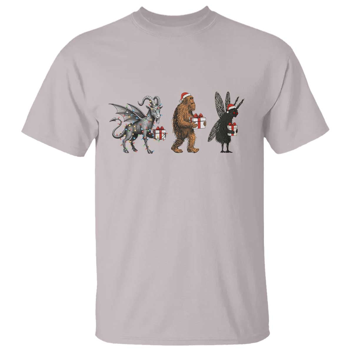 Christmas Cryptid Gift T Shirt Bigfoot Jersey Devil Mothman Santa - Wonder Print Shop