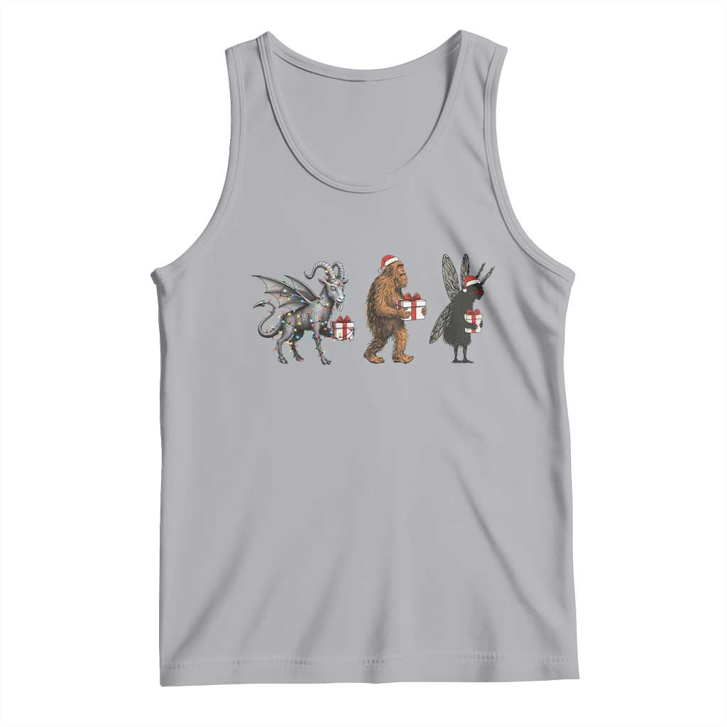 Christmas Cryptid Gift Tank Top Bigfoot Jersey Devil Mothman Santa - Wonder Print Shop