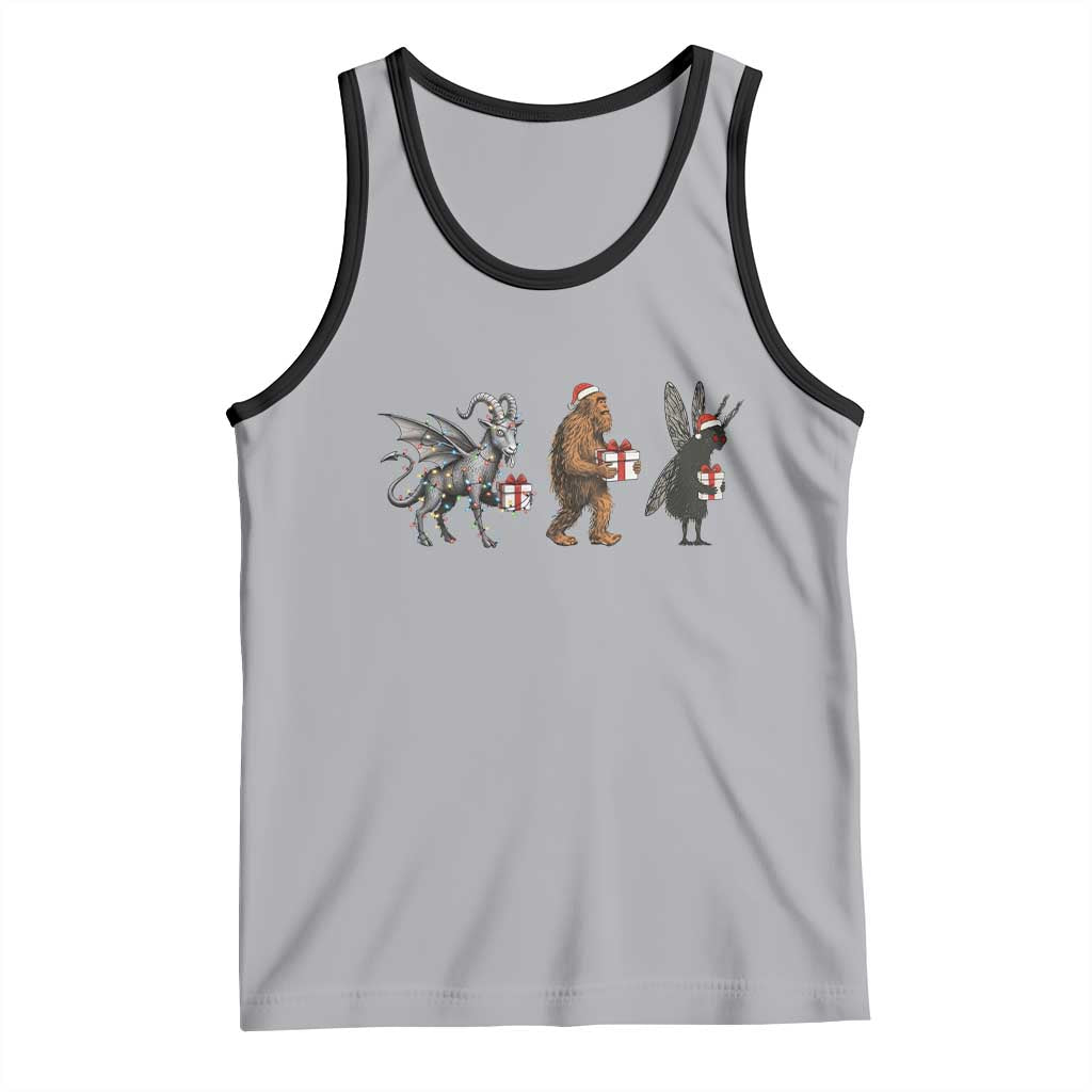 Christmas Cryptid Gift Tank Top Bigfoot Jersey Devil Mothman Santa - Wonder Print Shop