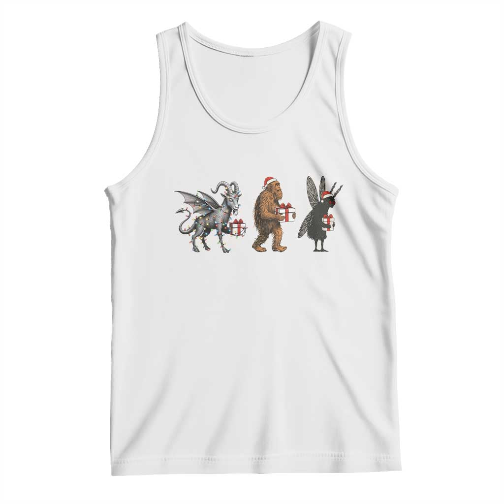 Christmas Cryptid Gift Tank Top Bigfoot Jersey Devil Mothman Santa - Wonder Print Shop