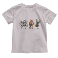 Christmas Cryptid Gift Toddler T Shirt Bigfoot Jersey Devil Mothman Santa - Wonder Print Shop