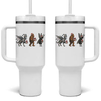 Christmas Cryptid Gift Tumbler With Handle Bigfoot Jersey Devil Mothman Santa