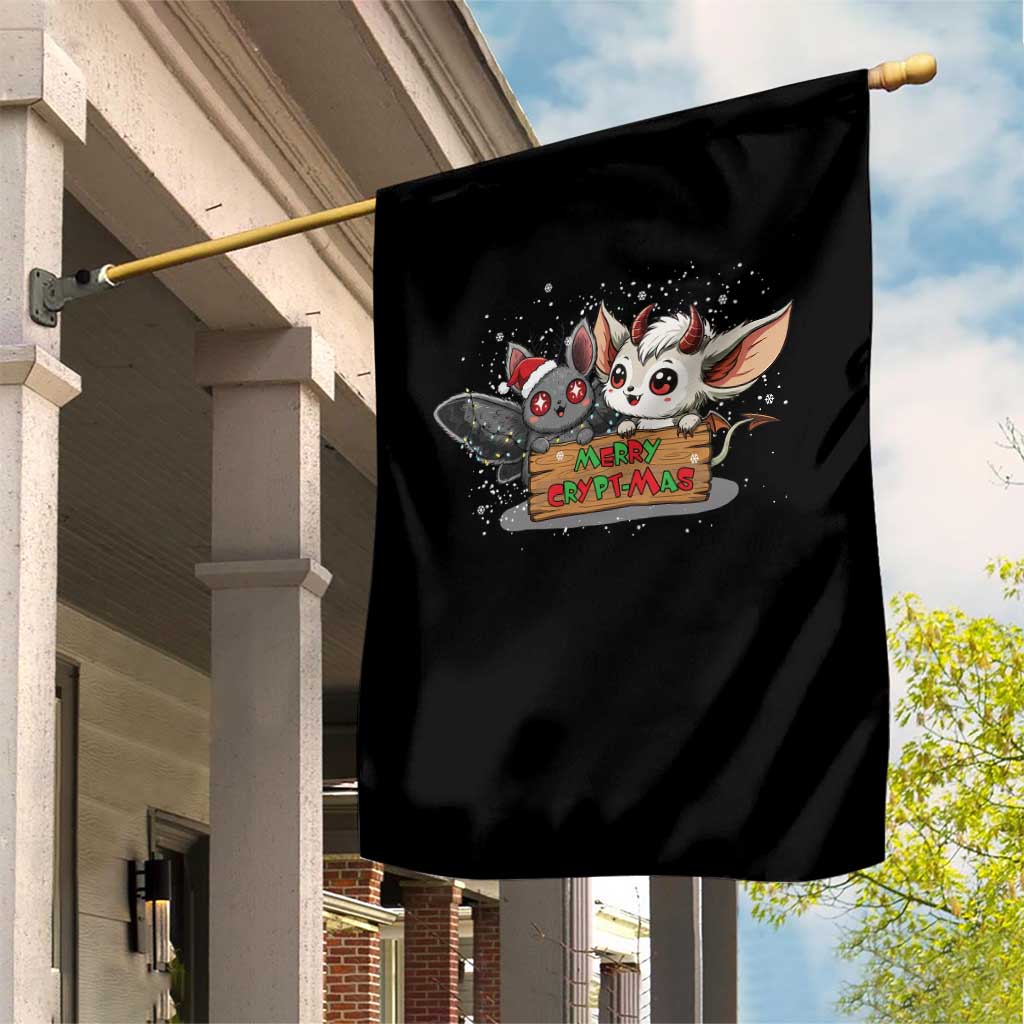 Mothman And Jersey Devil Garden Flag Merry Cryptmas Funny Holiday Gift - Wonder Print Shop