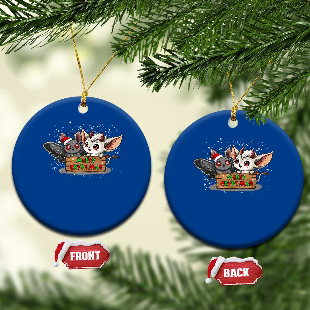 Mothman And Jersey Devil Ceramic Ornament Merry Cryptmas Funny Holiday Gift - Wonder Print Shop