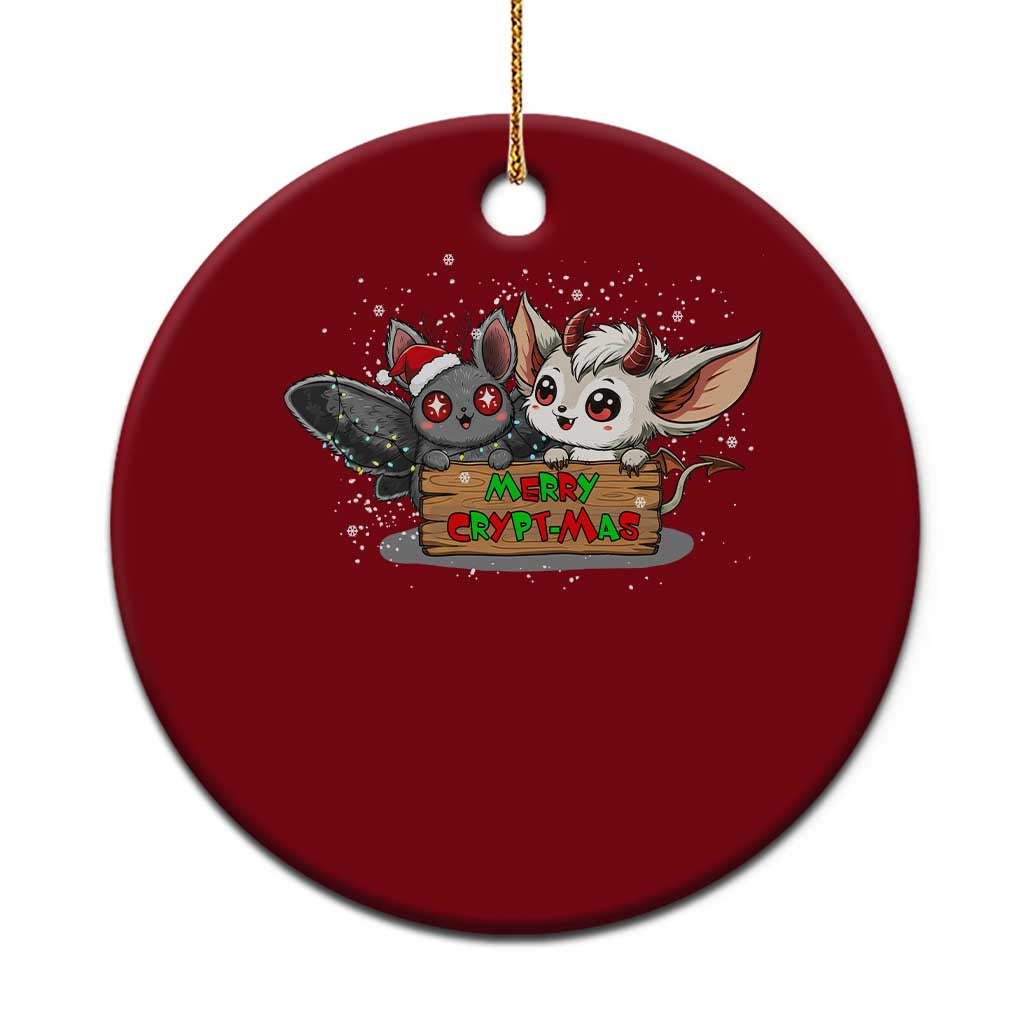 Mothman And Jersey Devil Ceramic Ornament Merry Cryptmas Funny Holiday Gift - Wonder Print Shop