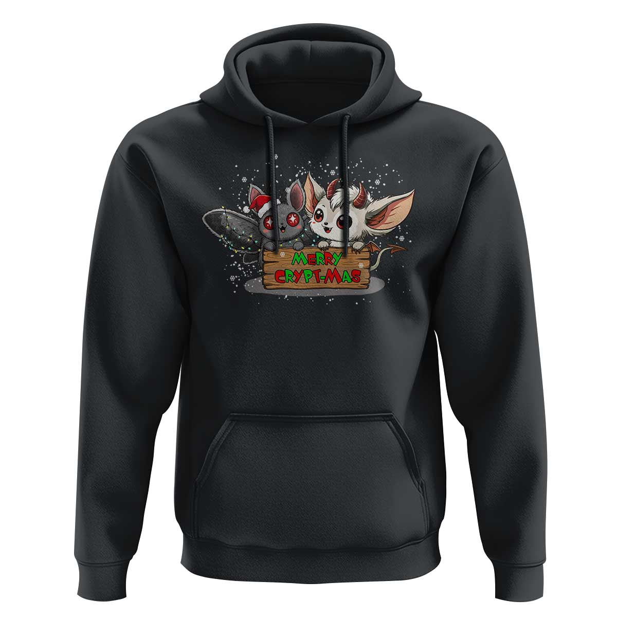 Mothman And Jersey Devil Hoodie Merry Cryptmas Funny Holiday Gift - Wonder Print Shop