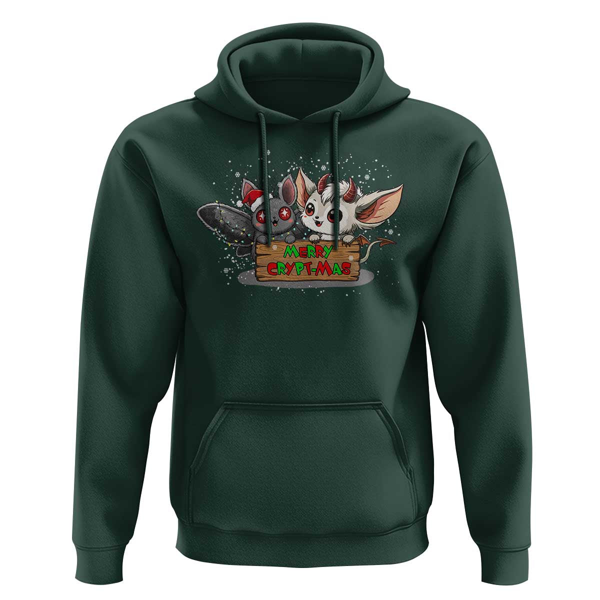 Mothman And Jersey Devil Hoodie Merry Cryptmas Funny Holiday Gift - Wonder Print Shop