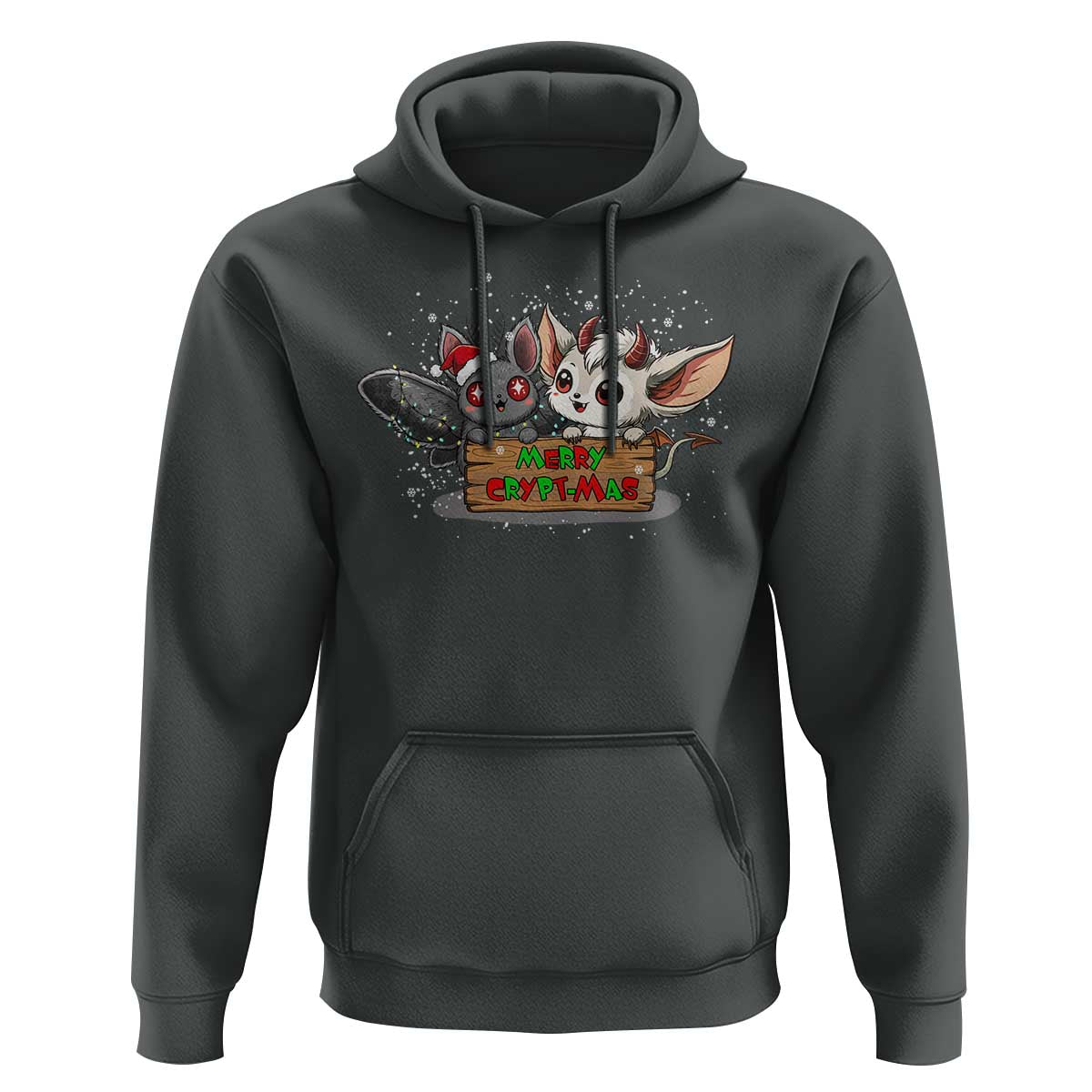 Mothman And Jersey Devil Hoodie Merry Cryptmas Funny Holiday Gift - Wonder Print Shop