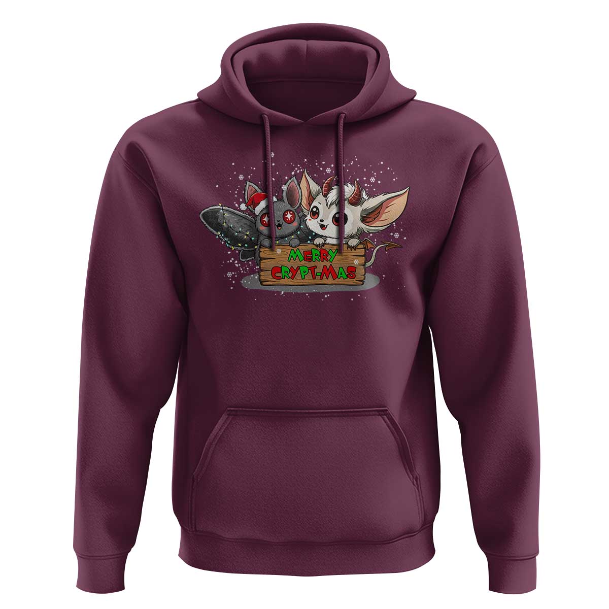 Mothman And Jersey Devil Hoodie Merry Cryptmas Funny Holiday Gift - Wonder Print Shop