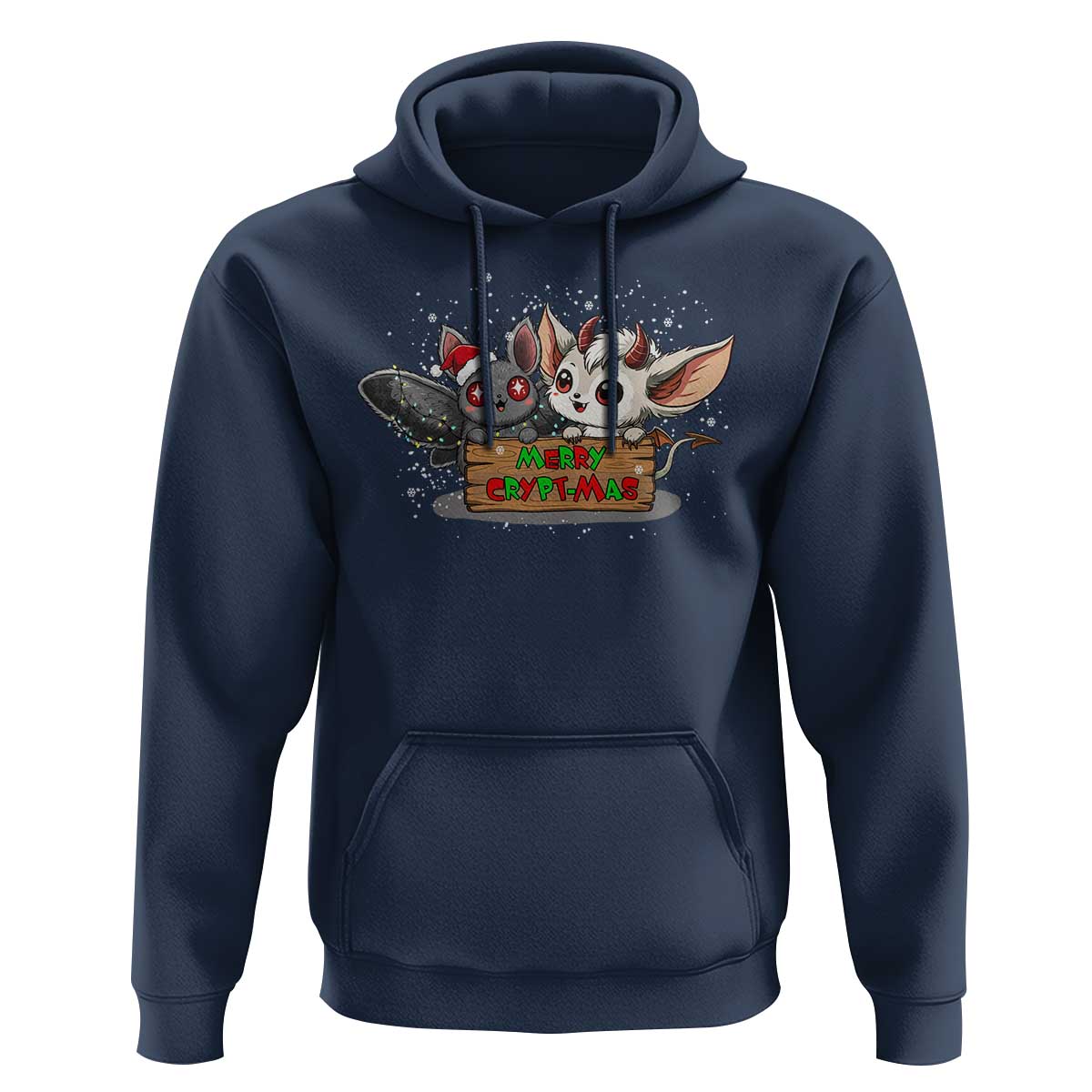 Mothman And Jersey Devil Hoodie Merry Cryptmas Funny Holiday Gift - Wonder Print Shop
