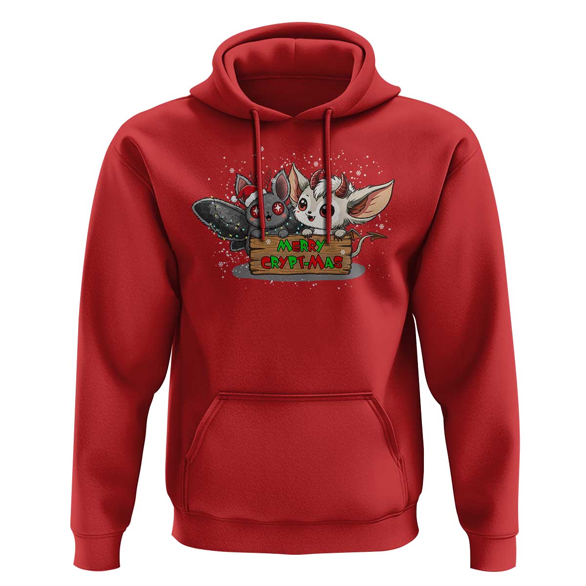 Mothman And Jersey Devil Hoodie Merry Cryptmas Funny Holiday Gift - Wonder Print Shop