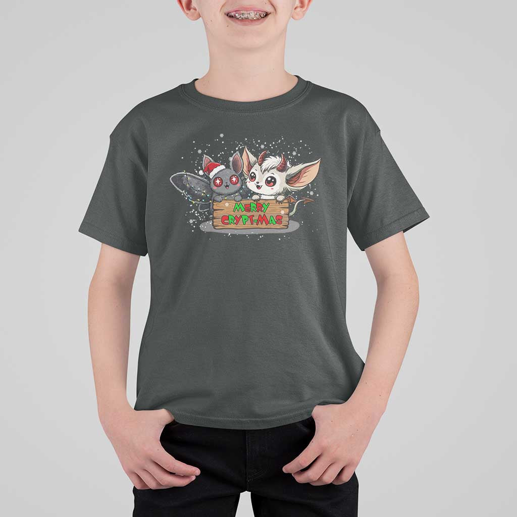 Mothman And Jersey Devil T Shirt For Kid Merry Cryptmas Funny Holiday Gift - Wonder Print Shop