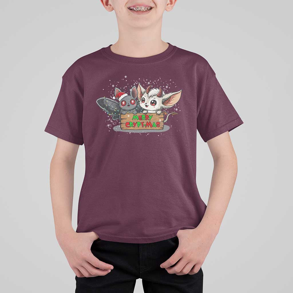 Mothman And Jersey Devil T Shirt For Kid Merry Cryptmas Funny Holiday Gift - Wonder Print Shop