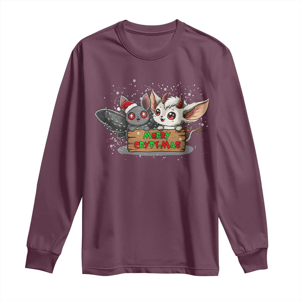 Mothman And Jersey Devil Long Sleeve Shirt Merry Cryptmas Funny Holiday Gift - Wonder Print Shop