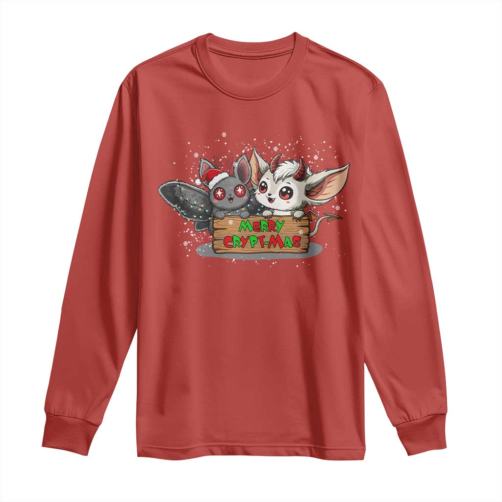 Mothman And Jersey Devil Long Sleeve Shirt Merry Cryptmas Funny Holiday Gift - Wonder Print Shop