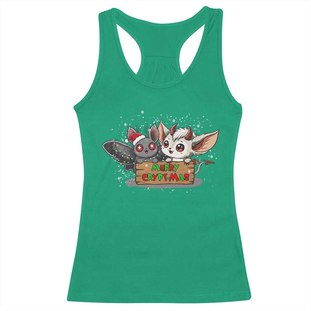 Mothman And Jersey Devil Racerback Tank Top Merry Cryptmas Funny Holiday Gift - Wonder Print Shop