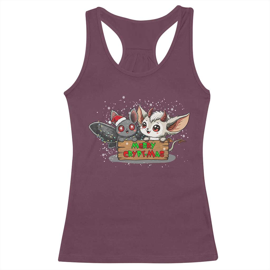 Mothman And Jersey Devil Racerback Tank Top Merry Cryptmas Funny Holiday Gift - Wonder Print Shop