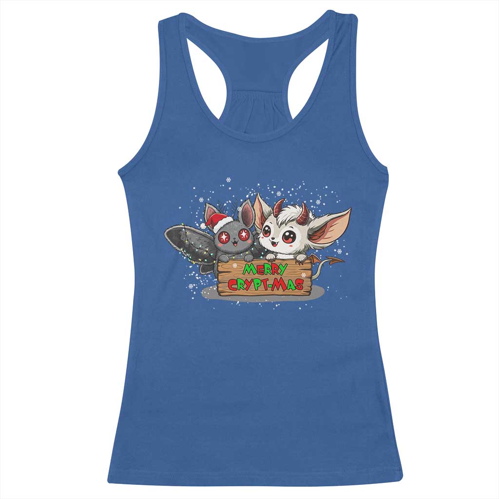 Mothman And Jersey Devil Racerback Tank Top Merry Cryptmas Funny Holiday Gift - Wonder Print Shop