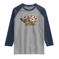 Mothman And Jersey Devil Raglan Shirt Merry Cryptmas Funny Holiday Gift - Wonder Print Shop