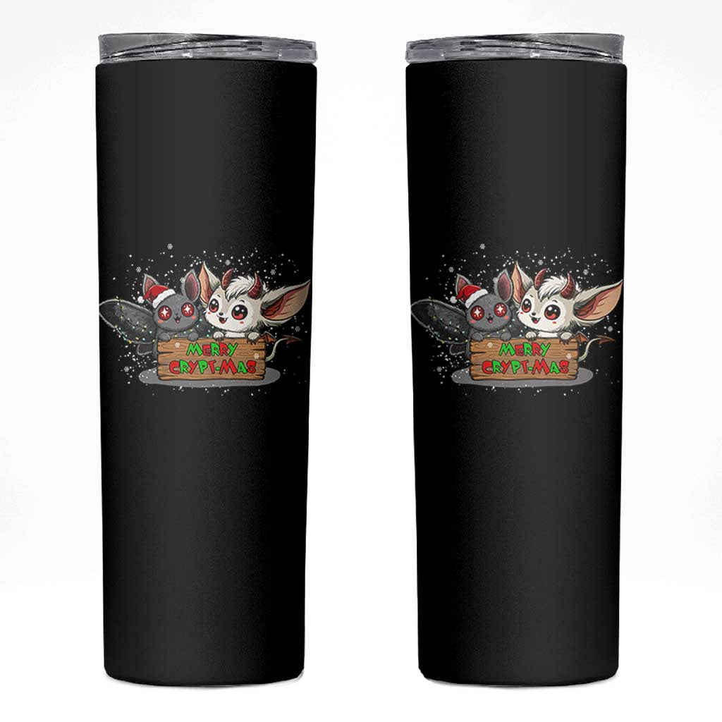 Mothman And Jersey Devil Skinny Tumbler Merry Cryptmas Funny Holiday Gift
