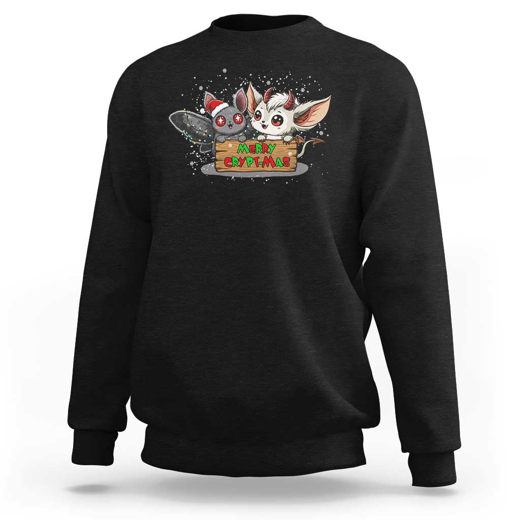 Mothman And Jersey Devil Sweatshirt Merry Cryptmas Funny Holiday Gift - Wonder Print Shop