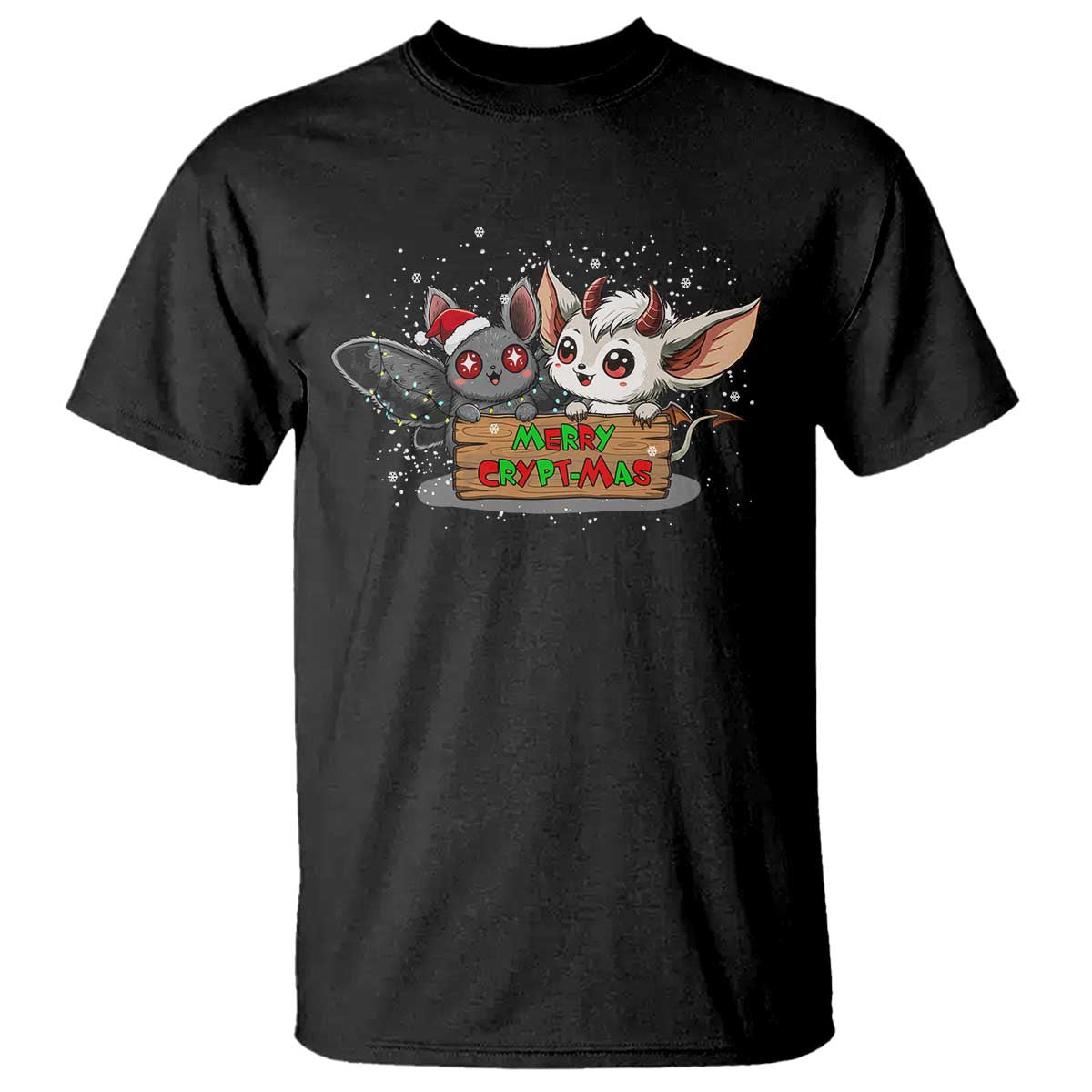 Mothman And Jersey Devil T Shirt Merry Cryptmas Funny Holiday Gift - Wonder Print Shop