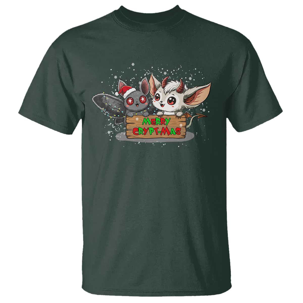 Mothman And Jersey Devil T Shirt Merry Cryptmas Funny Holiday Gift - Wonder Print Shop