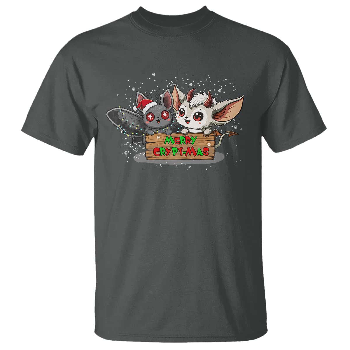 Mothman And Jersey Devil T Shirt Merry Cryptmas Funny Holiday Gift - Wonder Print Shop