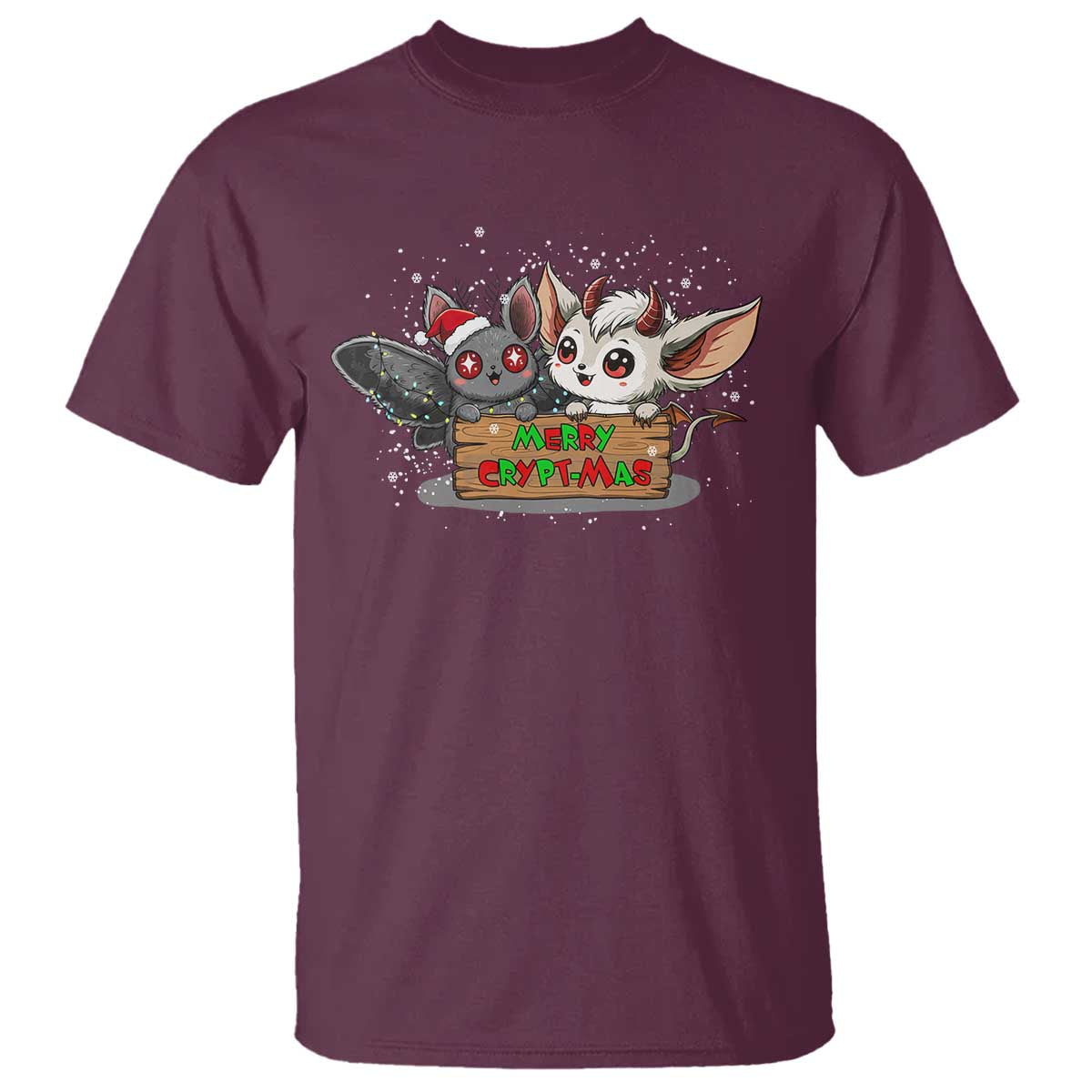 Mothman And Jersey Devil T Shirt Merry Cryptmas Funny Holiday Gift - Wonder Print Shop