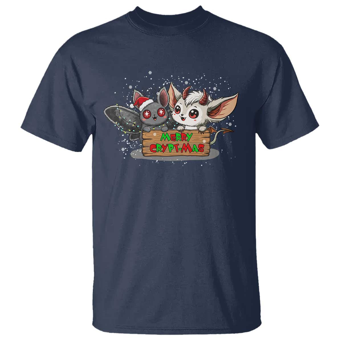 Mothman And Jersey Devil T Shirt Merry Cryptmas Funny Holiday Gift - Wonder Print Shop