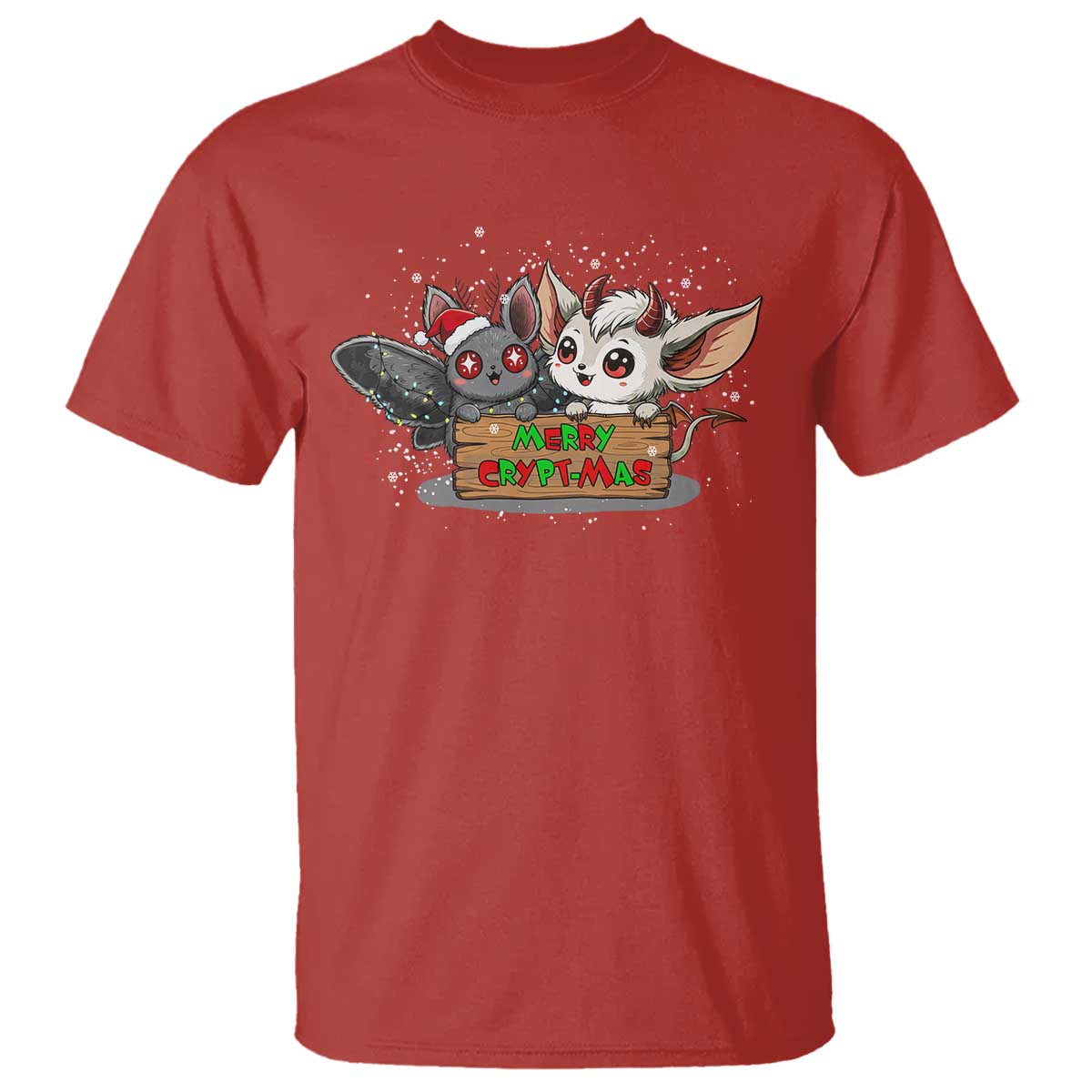 Mothman And Jersey Devil T Shirt Merry Cryptmas Funny Holiday Gift - Wonder Print Shop