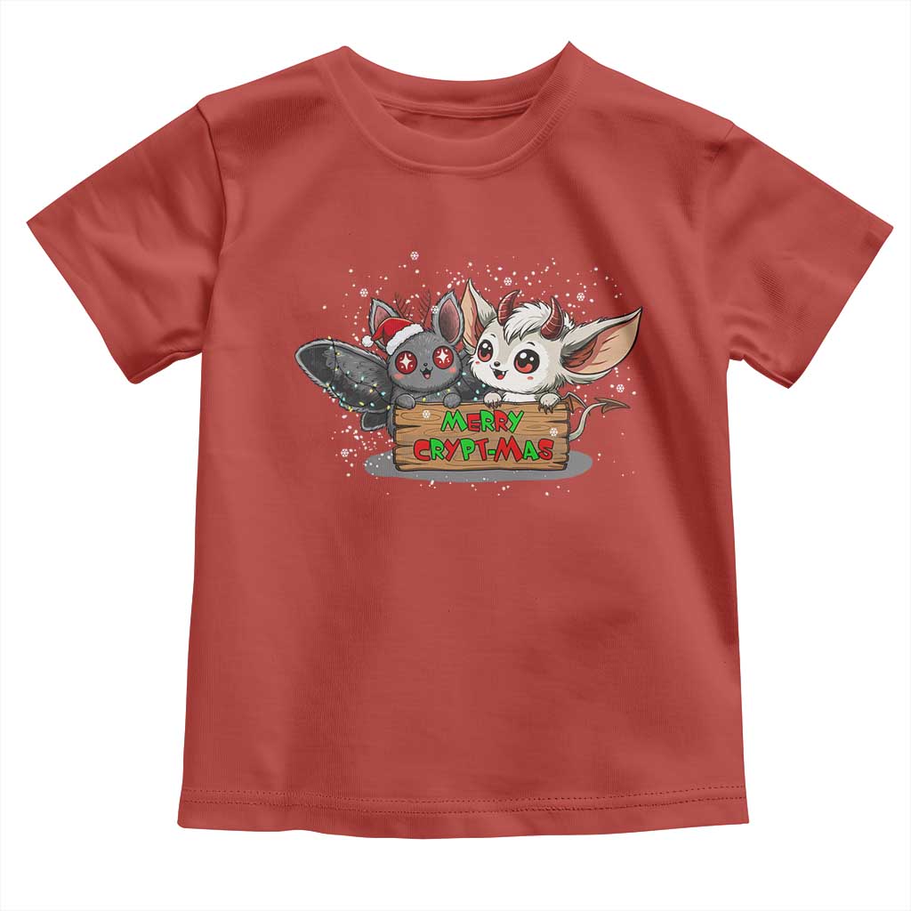 Mothman And Jersey Devil Toddler T Shirt Merry Cryptmas Funny Holiday Gift - Wonder Print Shop