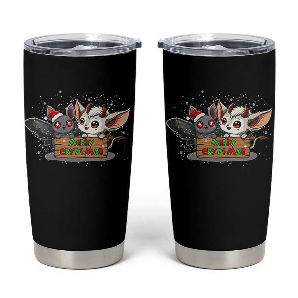 Mothman And Jersey Devil Tumbler Cup Merry Cryptmas Funny Holiday Gift