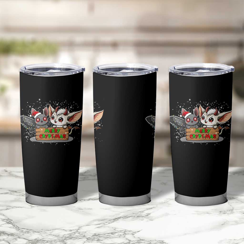 Mothman And Jersey Devil Tumbler Cup Merry Cryptmas Funny Holiday Gift