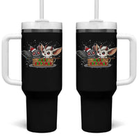 Mothman And Jersey Devil Tumbler With Handle Merry Cryptmas Funny Holiday Gift