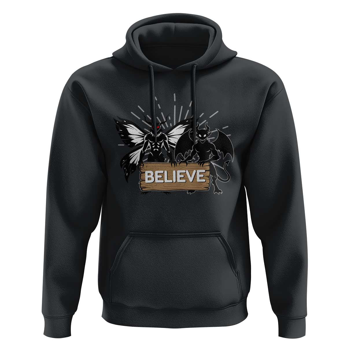 Mothman Jersey Devil Hoodie Believe Cryptid Folklore Gift - Wonder Print Shop