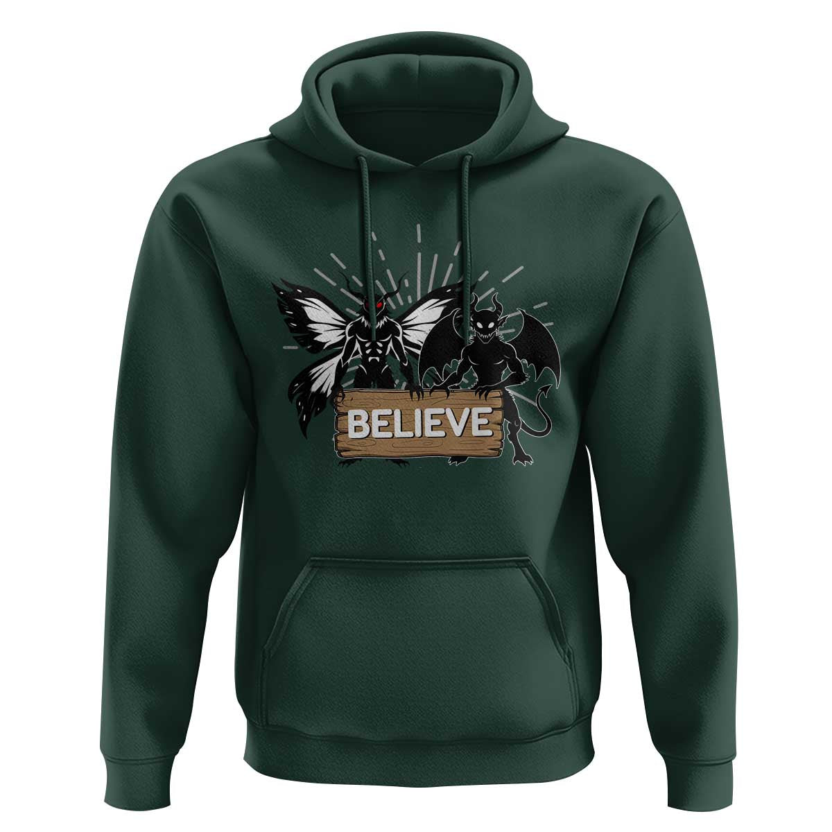 Mothman Jersey Devil Hoodie Believe Cryptid Folklore Gift - Wonder Print Shop