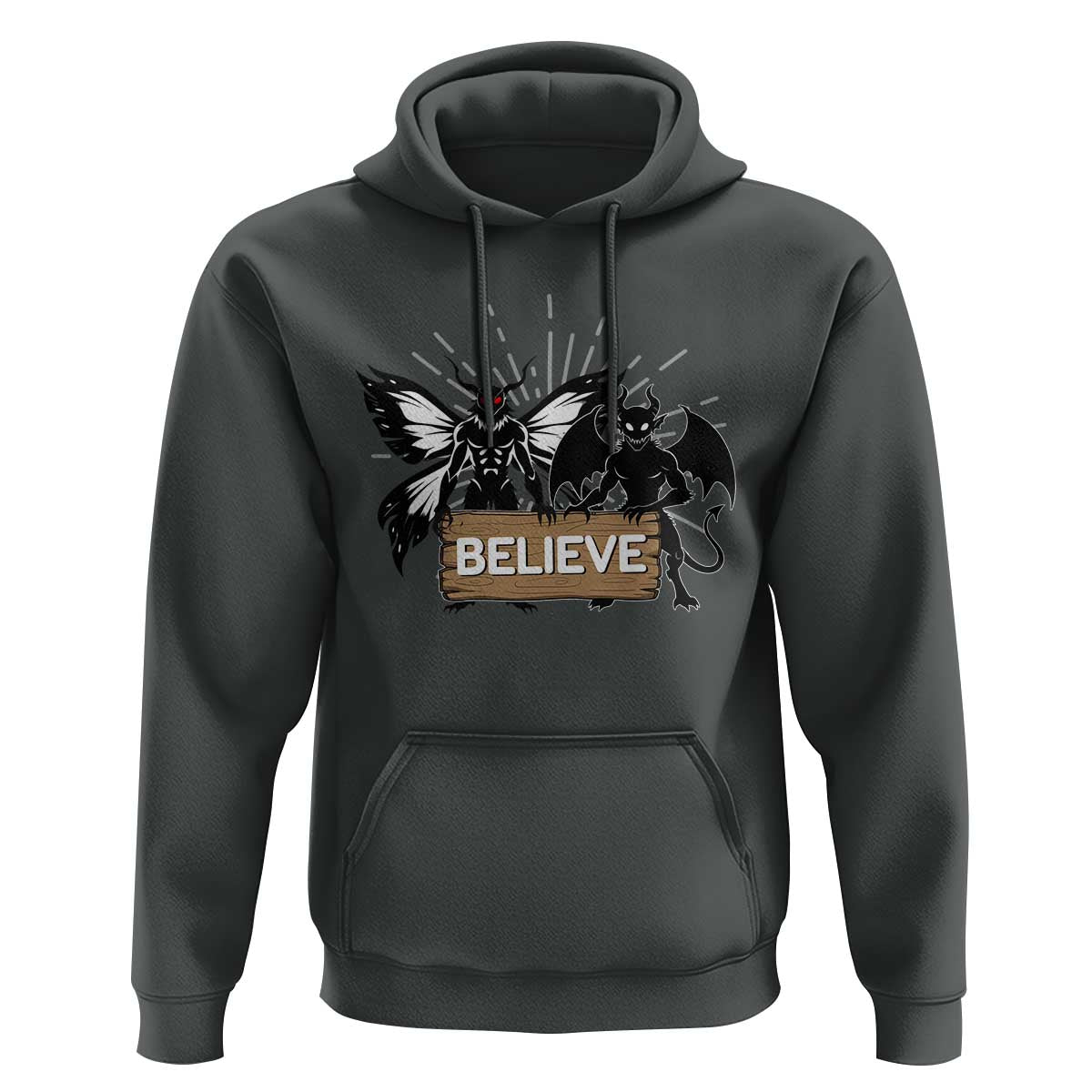 Mothman Jersey Devil Hoodie Believe Cryptid Folklore Gift - Wonder Print Shop
