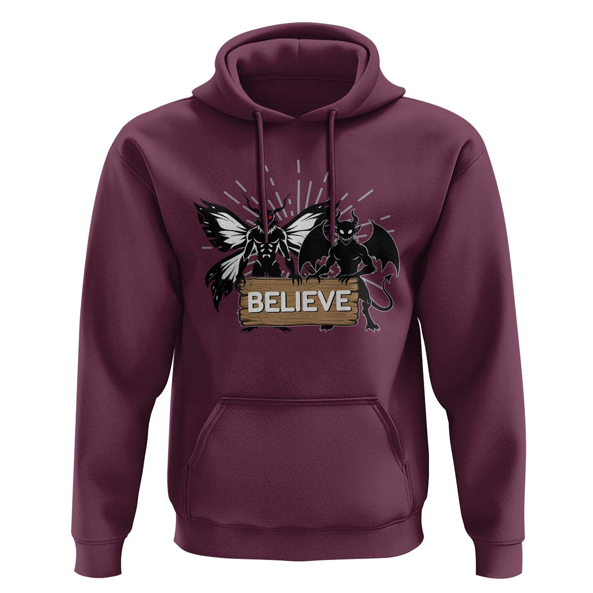 Mothman Jersey Devil Hoodie Believe Cryptid Folklore Gift - Wonder Print Shop