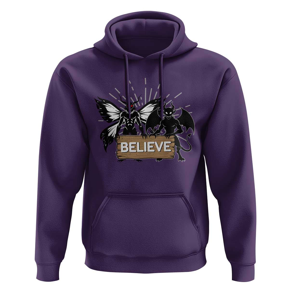 Mothman Jersey Devil Hoodie Believe Cryptid Folklore Gift - Wonder Print Shop