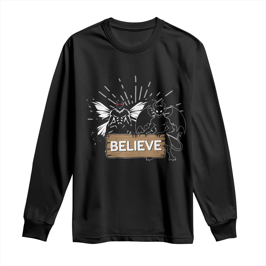 Mothman Jersey Devil Long Sleeve Shirt Believe Cryptid Folklore Gift - Wonder Print Shop