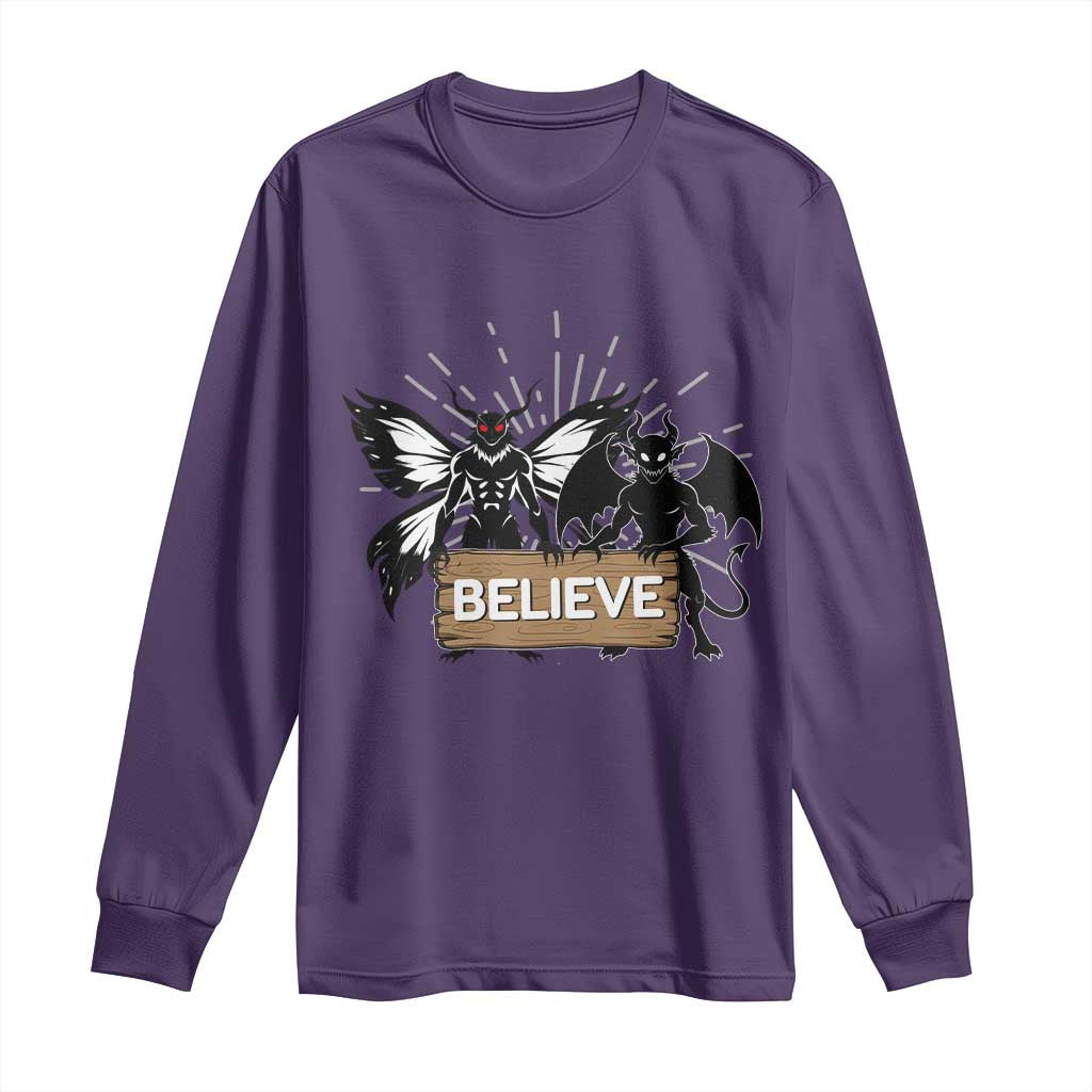 Mothman Jersey Devil Long Sleeve Shirt Believe Cryptid Folklore Gift - Wonder Print Shop