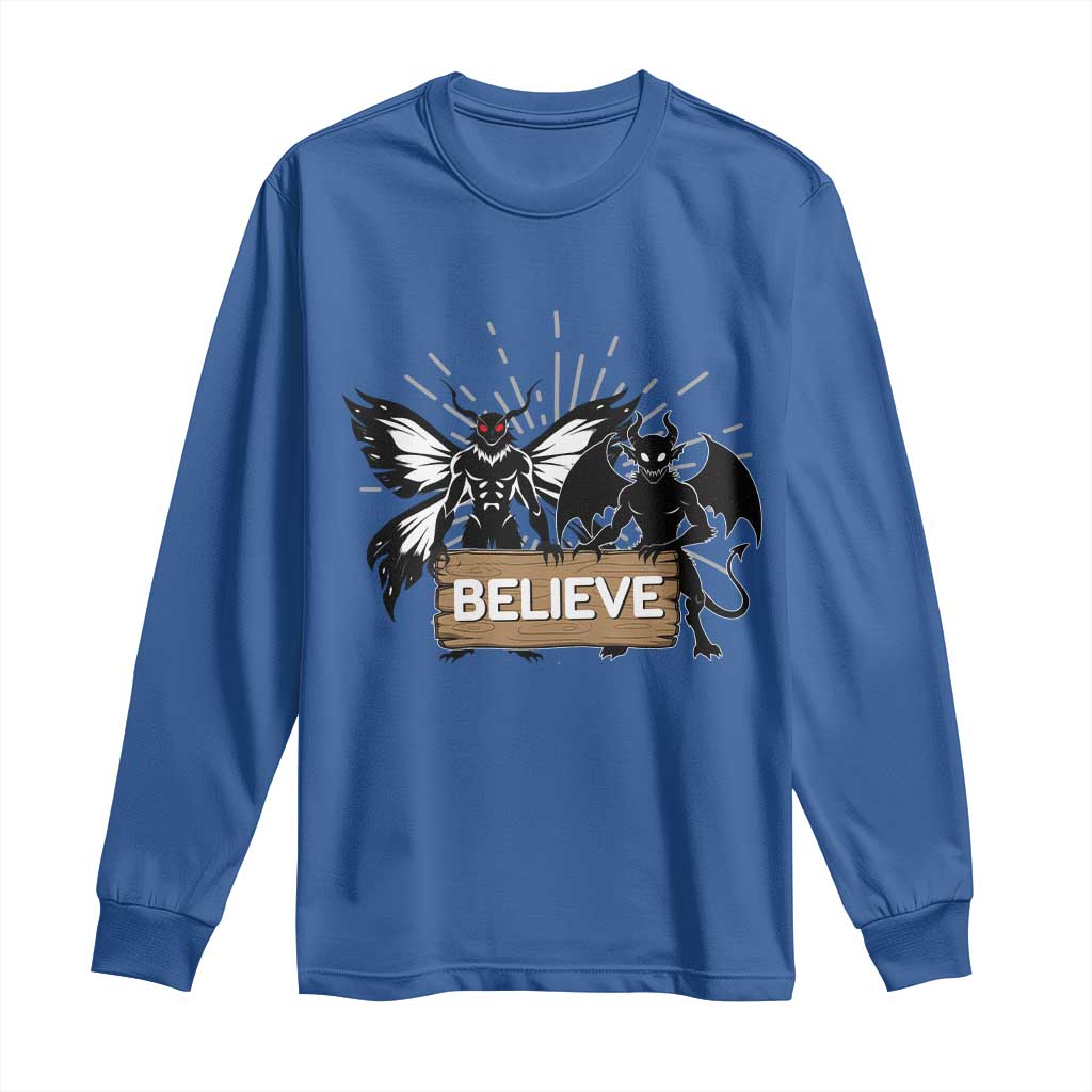 Mothman Jersey Devil Long Sleeve Shirt Believe Cryptid Folklore Gift - Wonder Print Shop